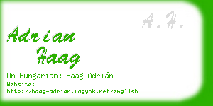 adrian haag business card