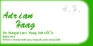 adrian haag business card